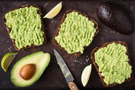 Avocado-toast in breakfast.